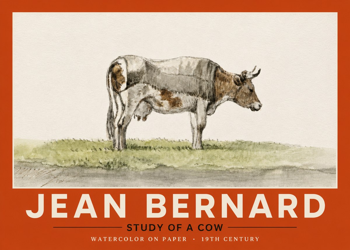 Jean Bernard Study of a Cow XIV No4 - Juliste