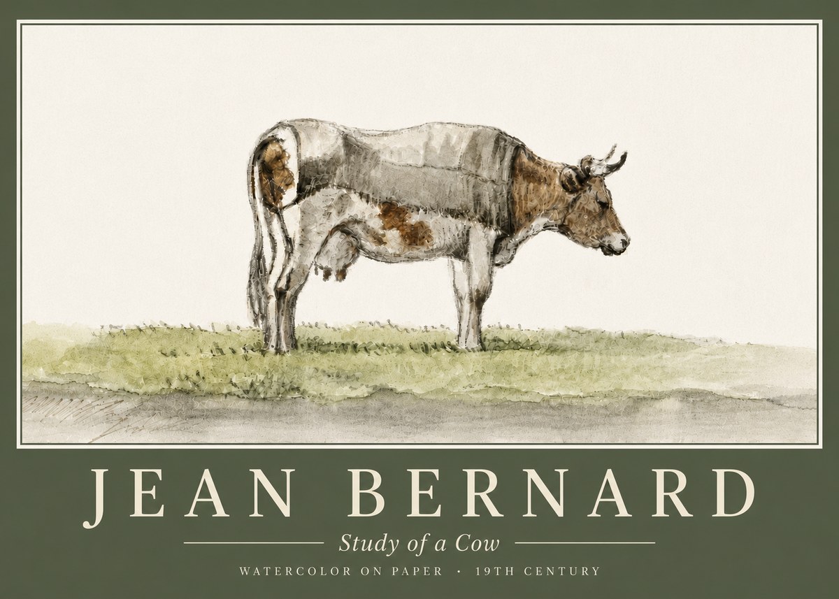 Jean Bernard Study of a Cow XIV No5 - Juliste