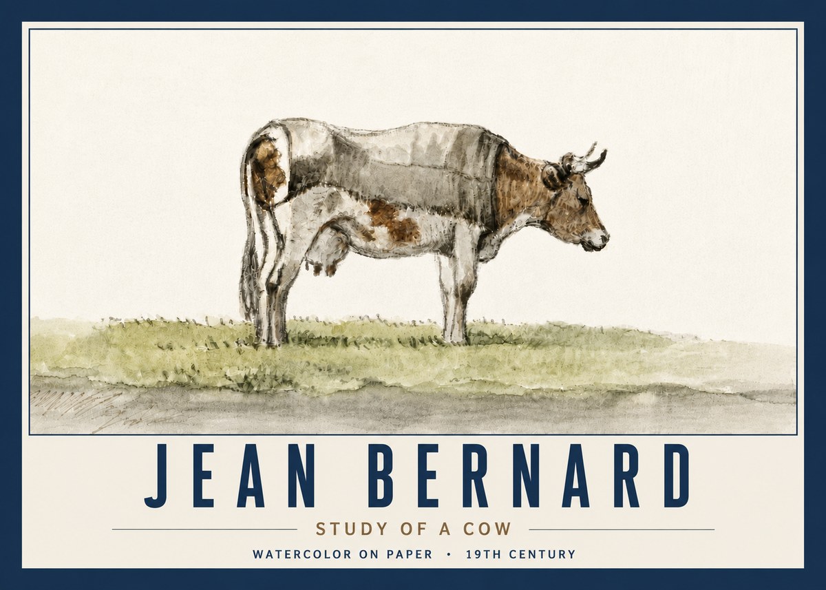 Jean Bernard Study of a Cow XIV No6 - Juliste