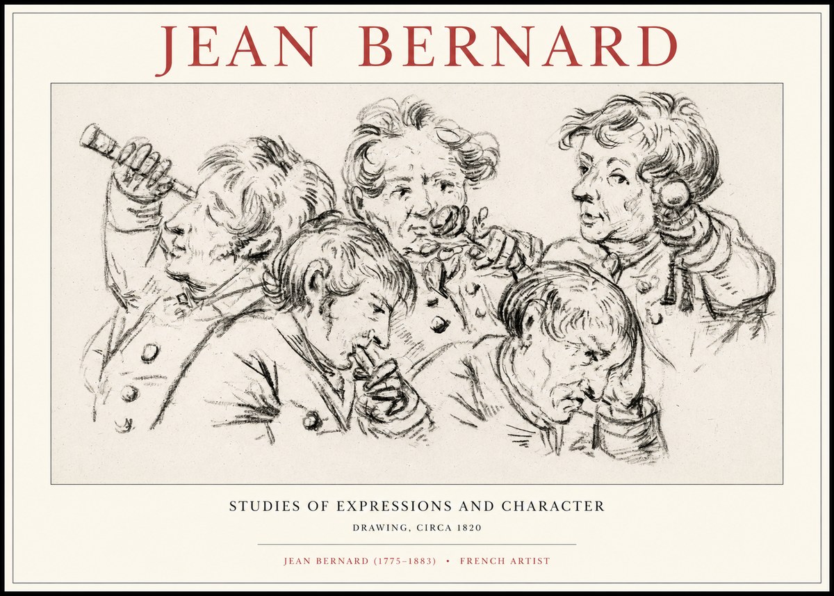 Jean Bernard Studies of Expressions and Character No1 - Juliste