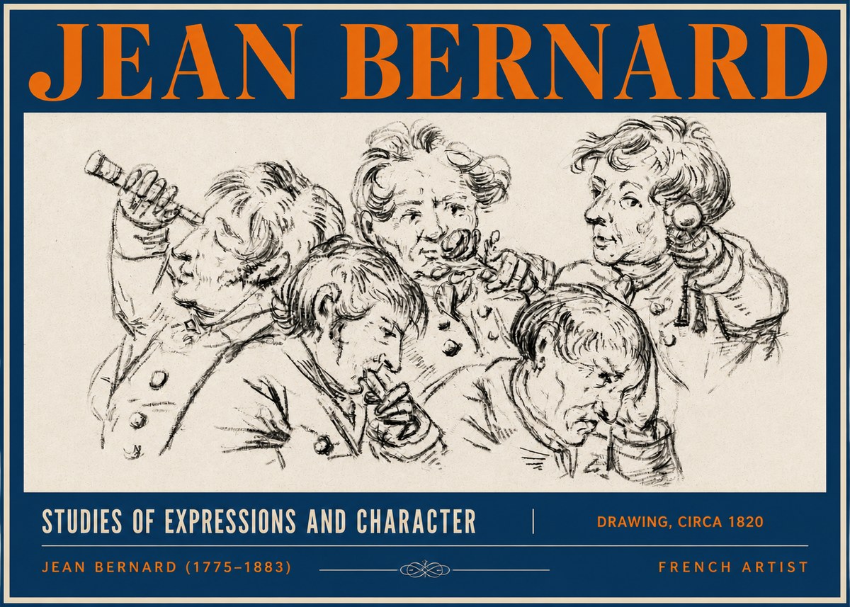 Jean Bernard Studies of Expressions and Character No3 - Juliste