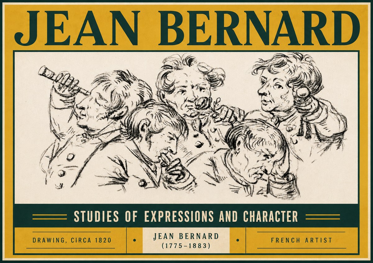 Jean Bernard Studies of Expressions and Character No5 - Juliste