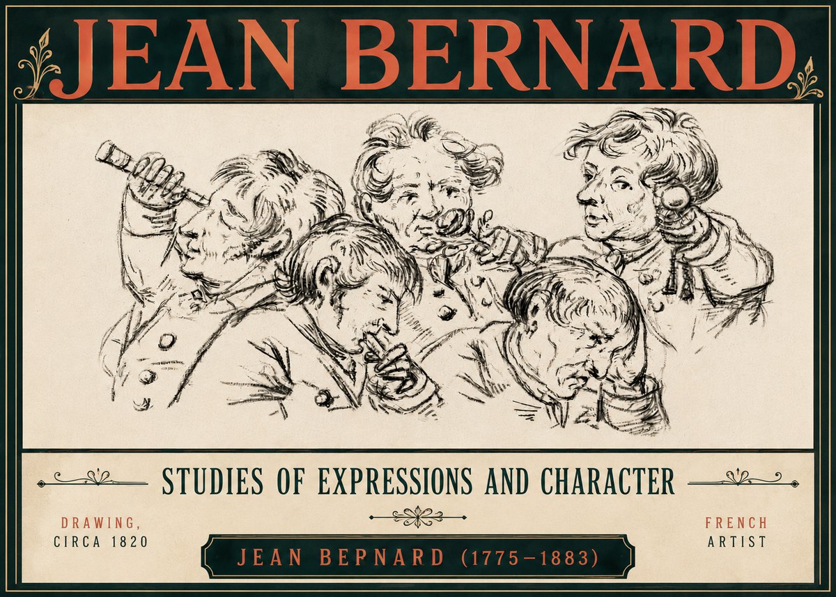 Jean Bernard Studies of Expressions and Character No6 - Juliste