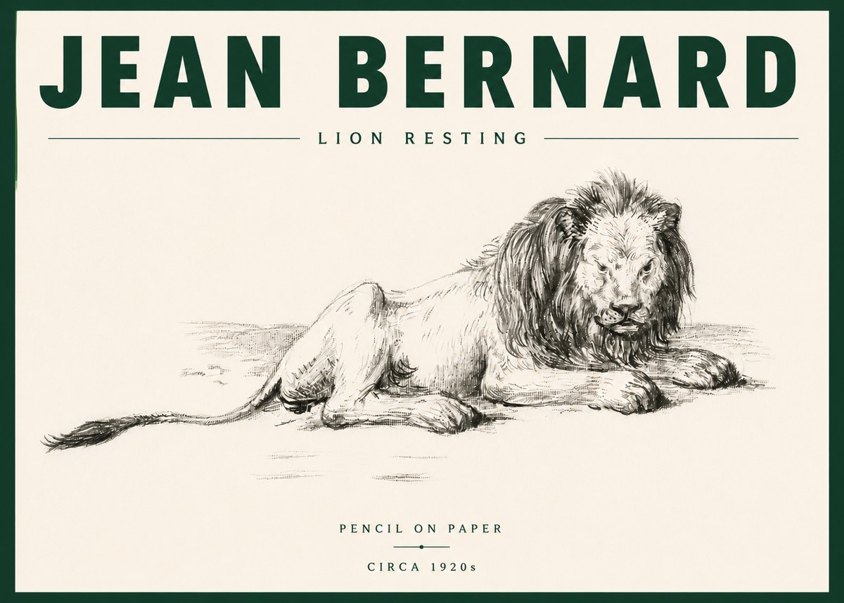 Jean Bernard Lion Resting No6 - Juliste