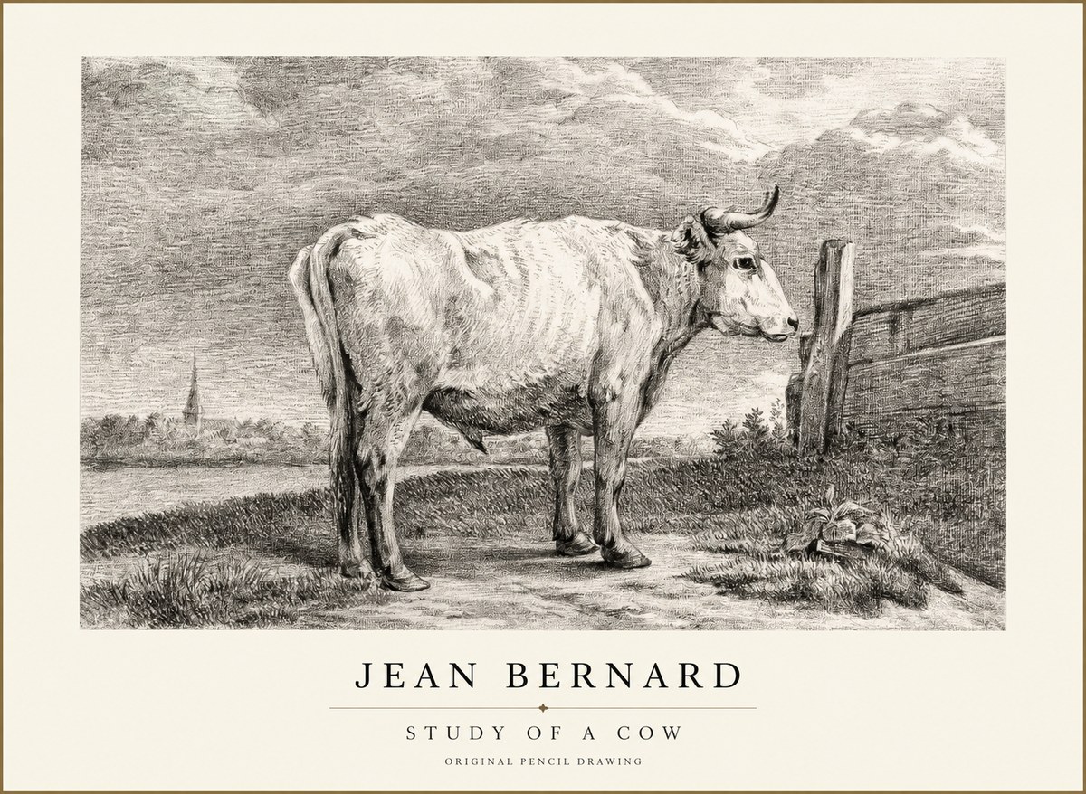 Jean Bernard Study of a Cow XV No1 - Juliste
