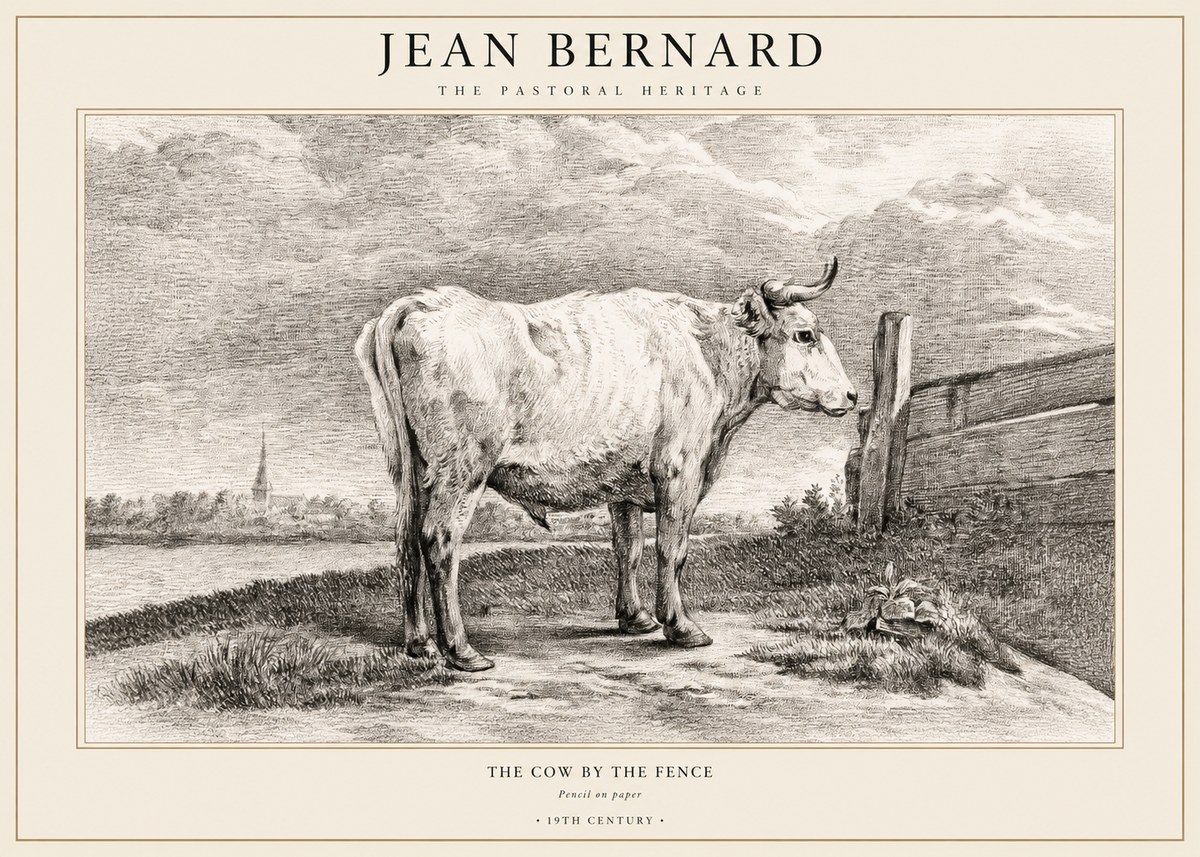 Jean Bernard Study of a Cow XV No3 - Juliste