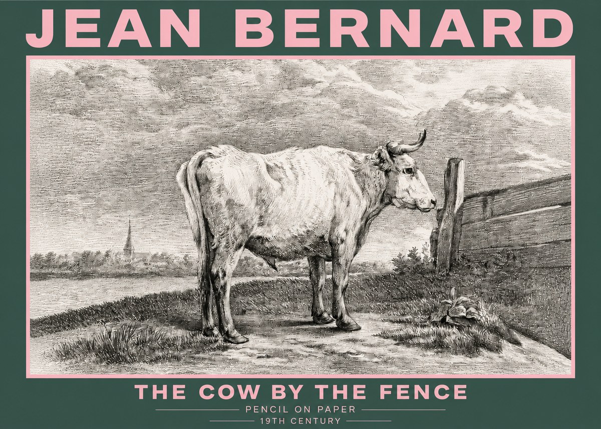 Jean Bernard Study of a Cow XV No5 - Juliste