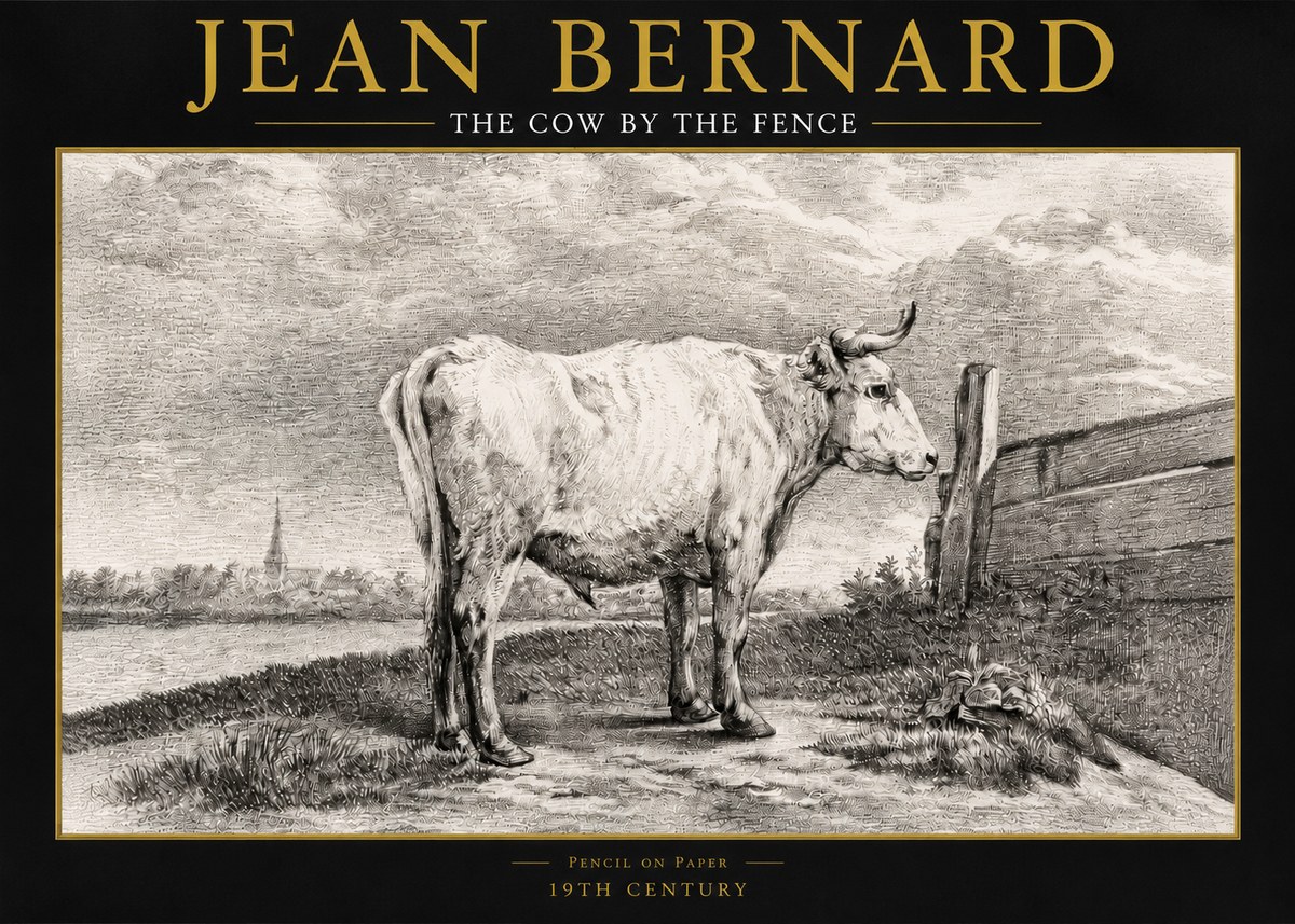 Jean Bernard Study of a Cow XV No6 - Juliste