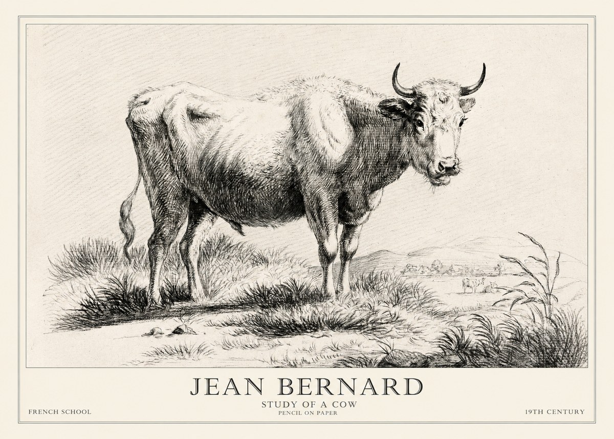 Jean Bernard Study of a Cow XVI No2 - Juliste