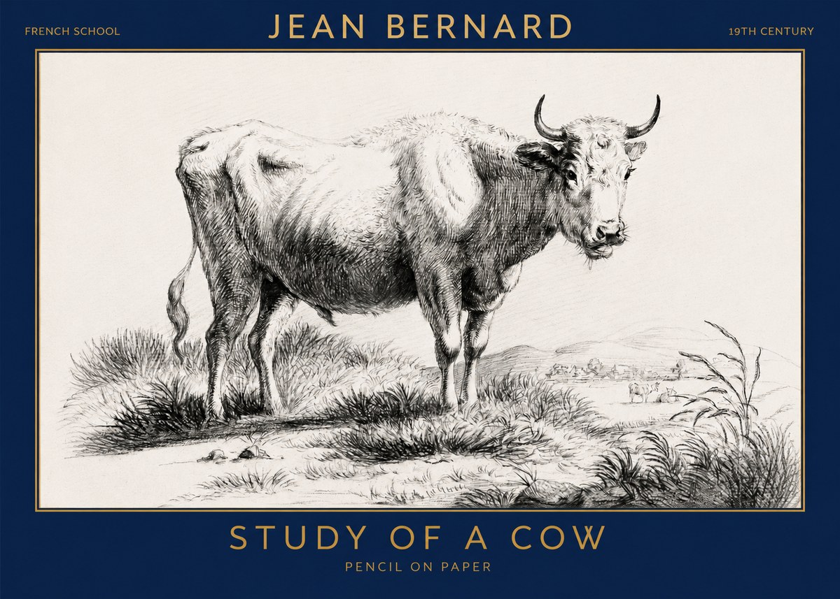 Jean Bernard Study of a Cow XVI No3 - Juliste