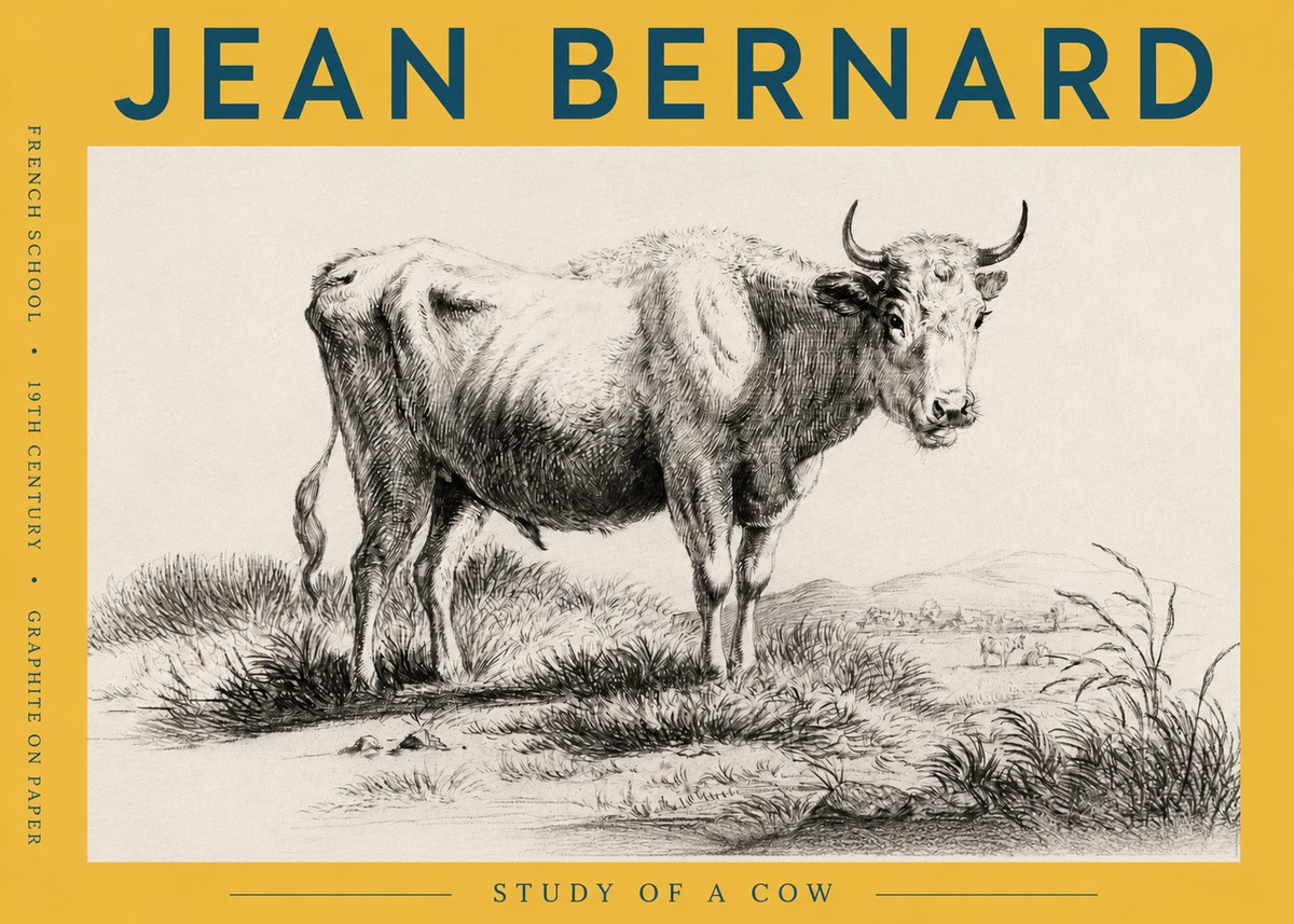 Jean Bernard Study of a Cow XVI No6 - Juliste