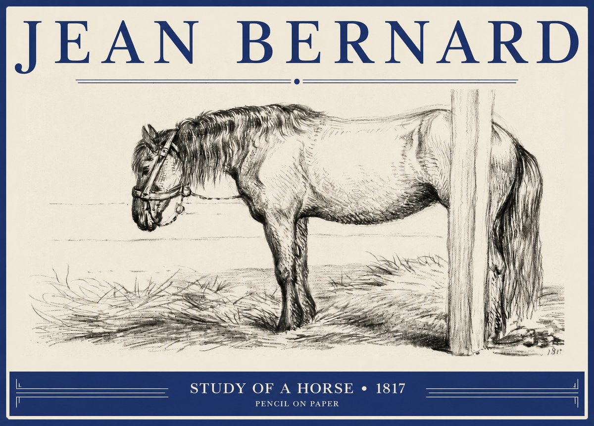 Jean Bernard Study of a Horse XII No2 - Juliste
