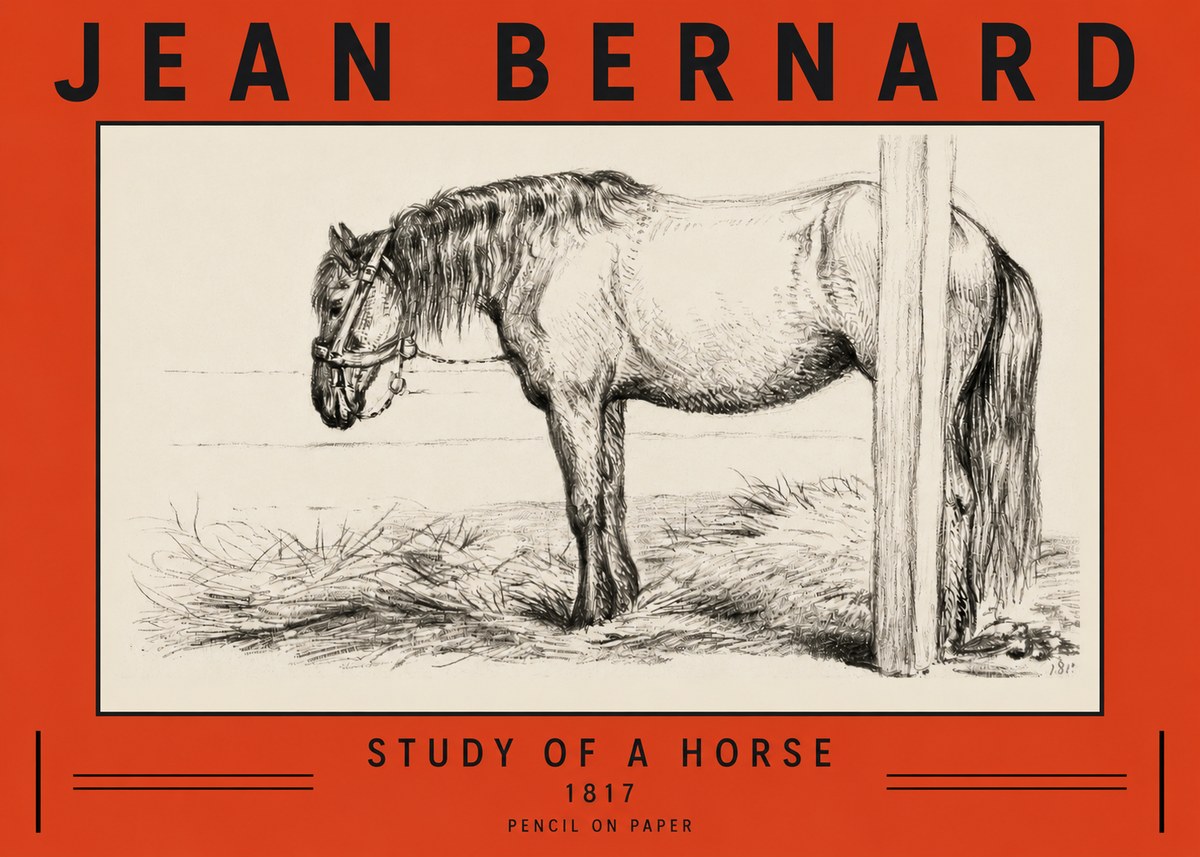 Jean Bernard Study of a Horse XII No3 - Juliste