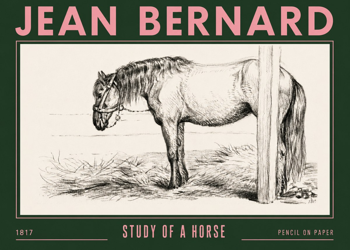 Jean Bernard Study of a Horse XII No4 - Juliste