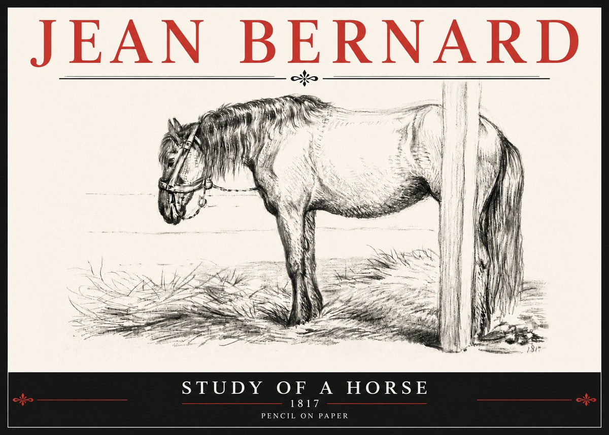Jean Bernard Study of a Horse XII No6 - Juliste