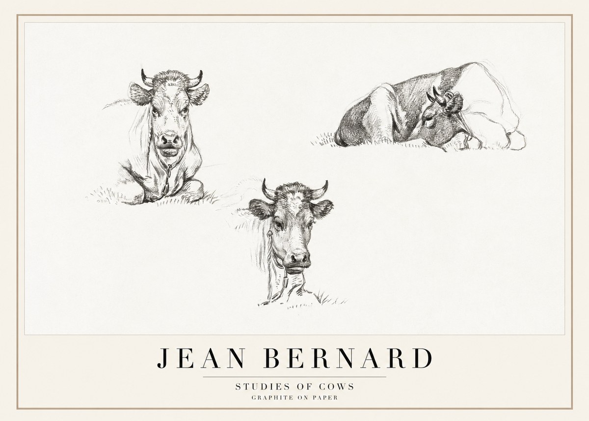 Jean Bernard Studies of Cows II No1 - Juliste