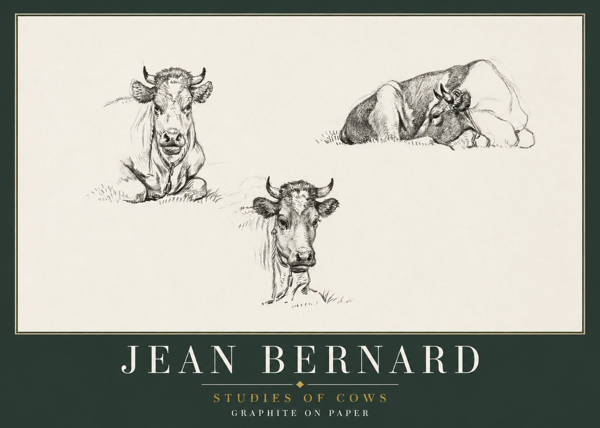 Jean Bernard Studies of Cows II No2 - Juliste