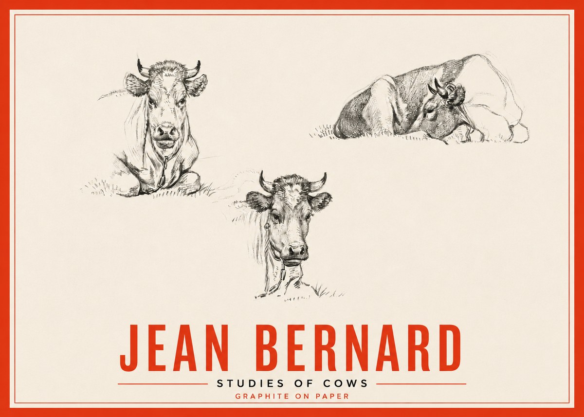 Jean Bernard Studies of Cows II No5 - Juliste