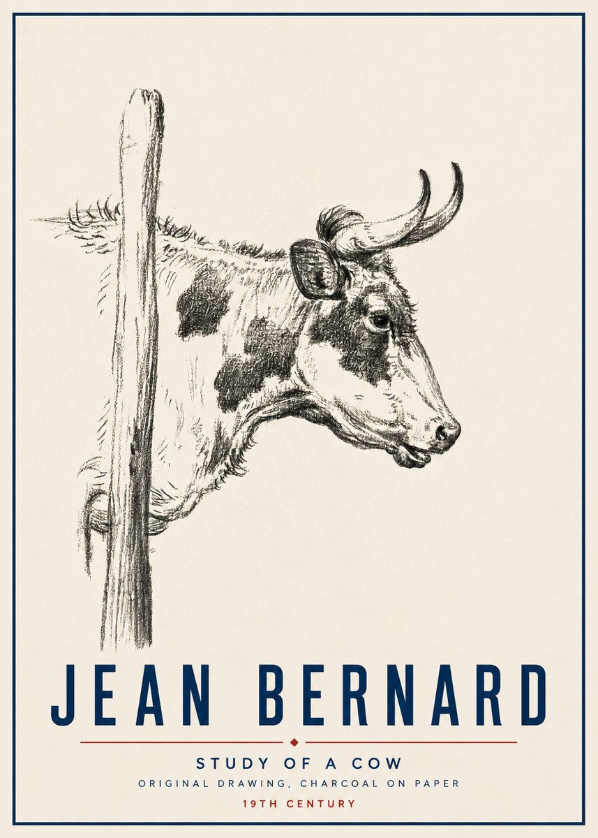 Jean Bernard Study of a Cow XVII No5 - Juliste