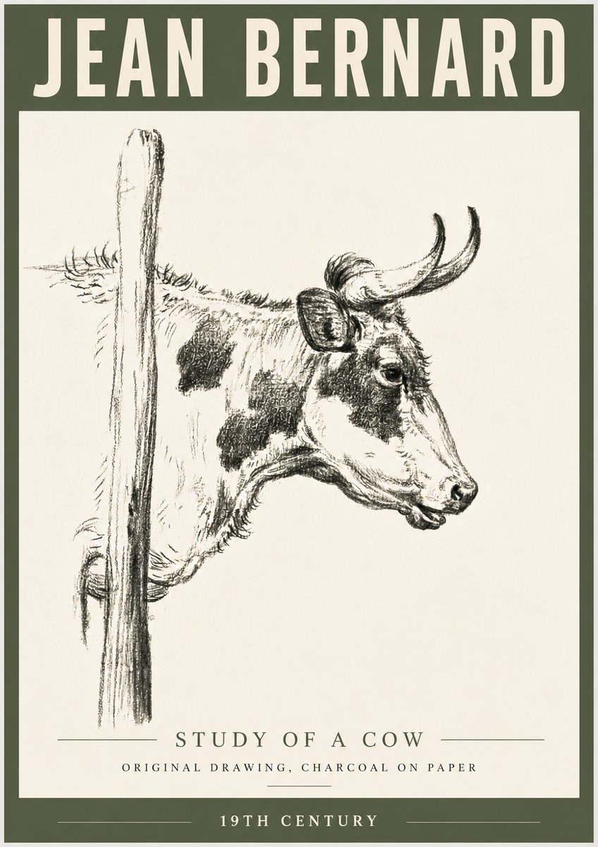 Jean Bernard Study of a Cow XVII No6 - Juliste