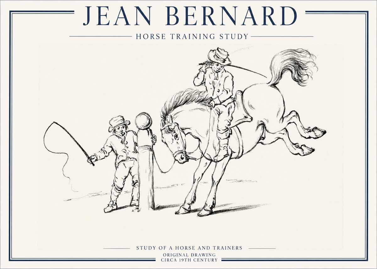 Jean Bernard Horse Training Study No1 - Juliste