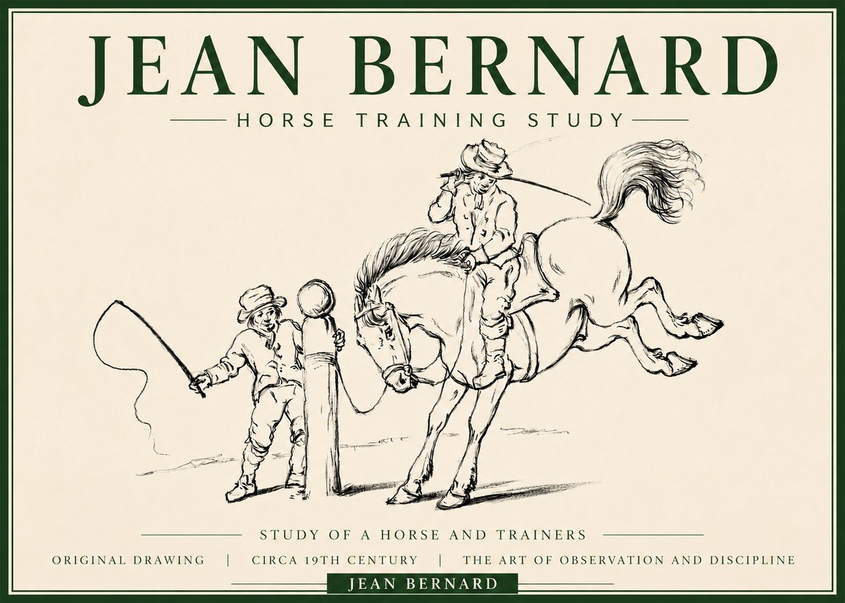 Jean Bernard Horse Training Study No3 - Juliste