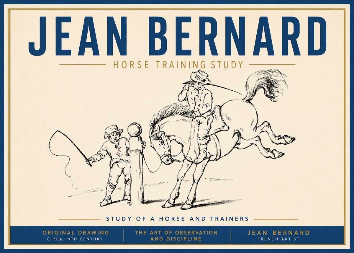 Jean Bernard Horse Training Study No5 - Juliste