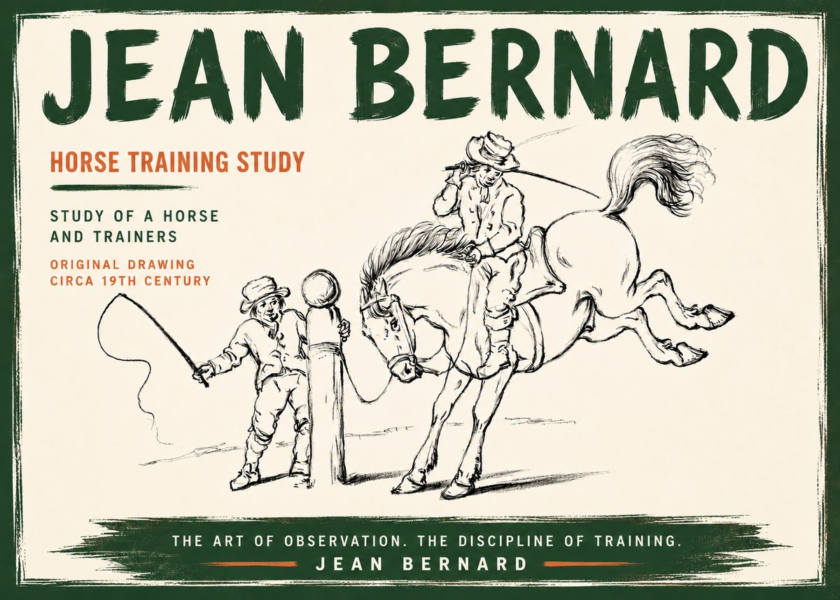 Jean Bernard Horse Training Study No6 - Juliste