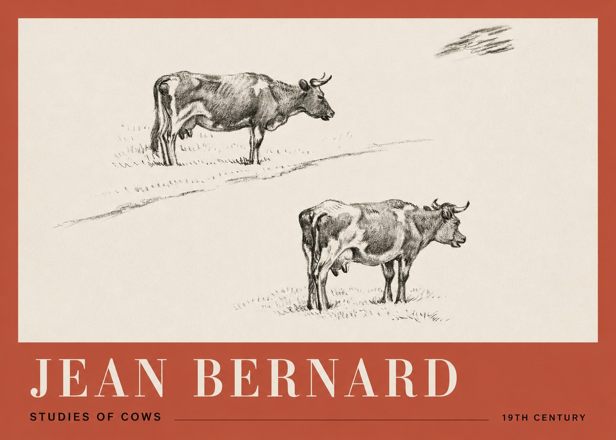 Jean Bernard Studies of Cows III No2 - Juliste
