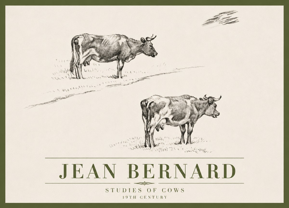 Jean Bernard Studies of Cows III No4 - Juliste