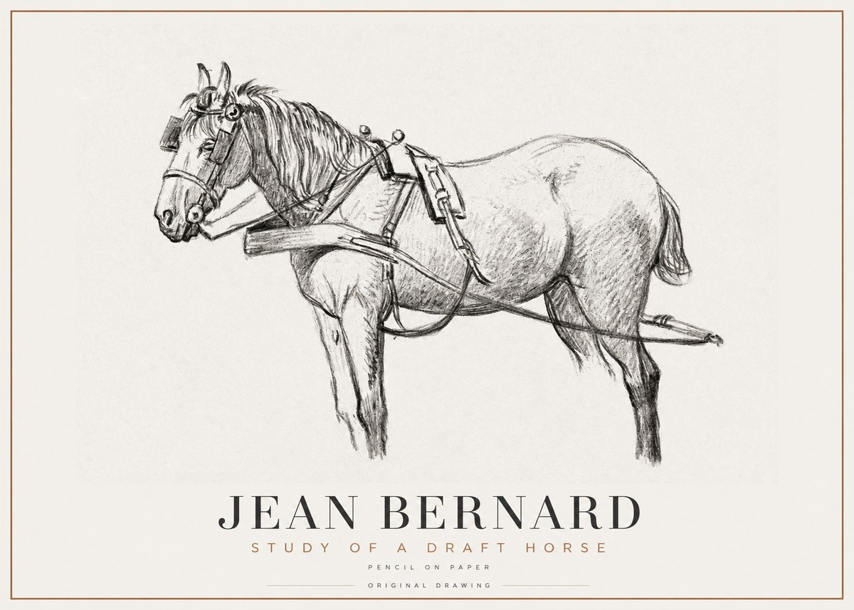 Jean Bernard Study of a Draft Horse I No1 - Juliste