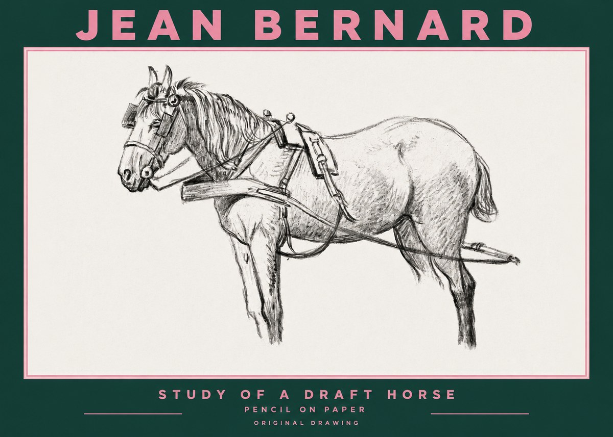 Jean Bernard Study of a Draft Horse I No3 - Juliste