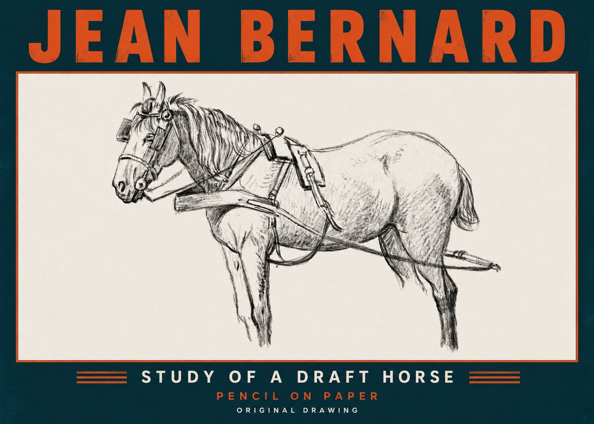 Jean Bernard Study of a Draft Horse I No6 - Juliste
