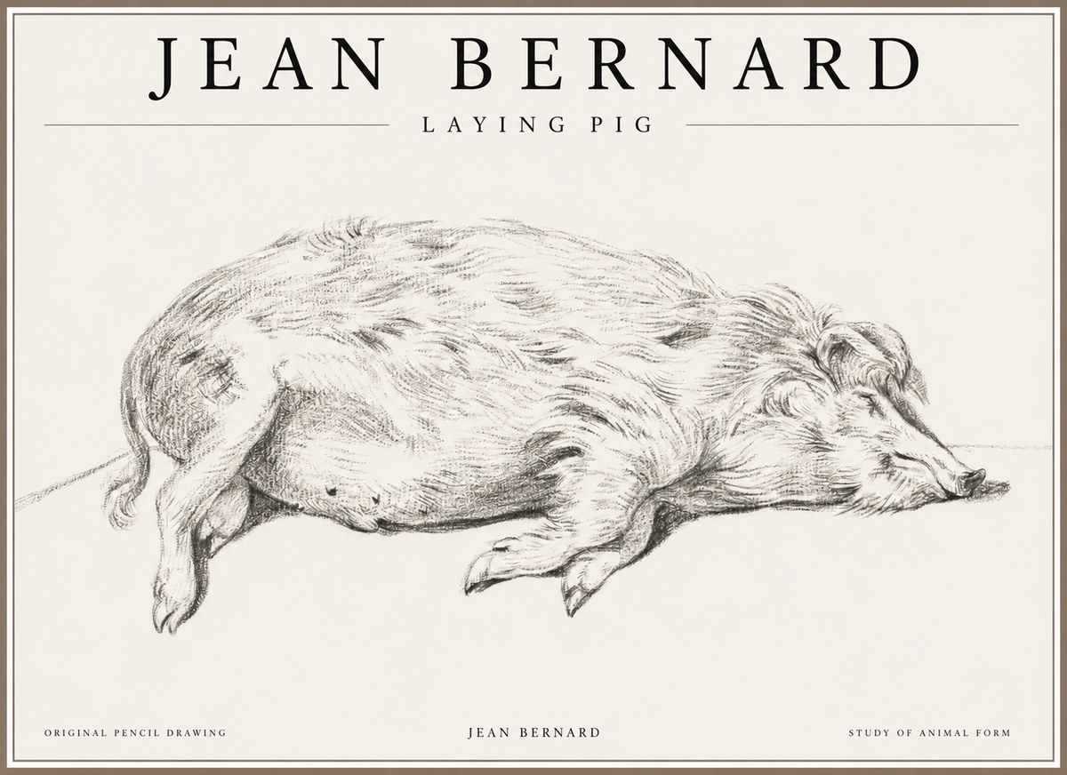 Jean Bernard Laying Pig No1 - Juliste