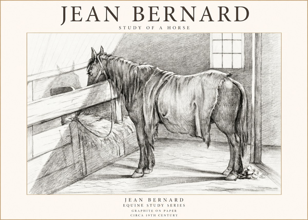 Jean Bernard Study of a Horse XIII No1 - Juliste