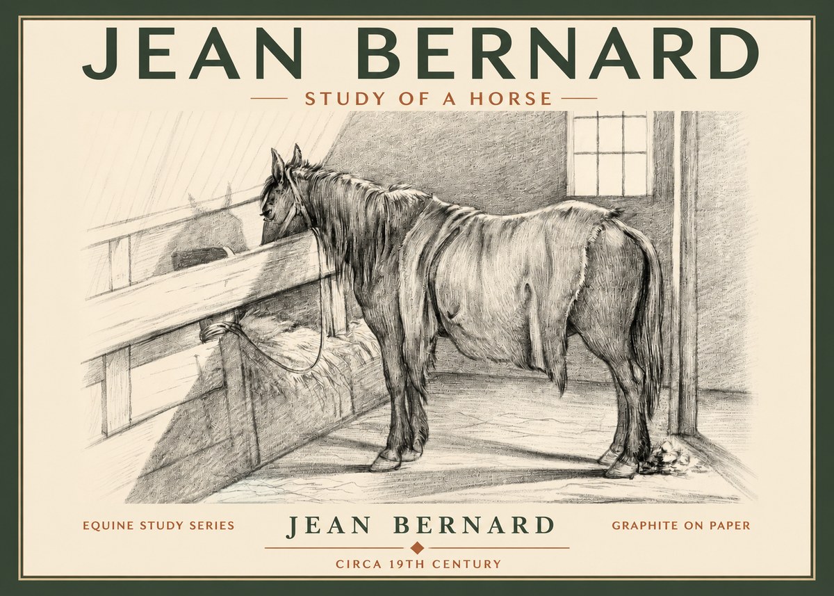 Jean Bernard Study of a Horse XIII No2 - Juliste
