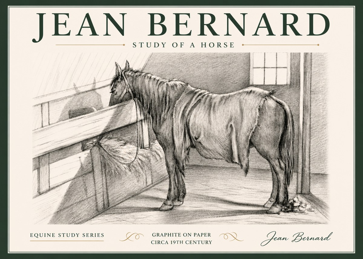 Jean Bernard Study of a Horse XIII No5 - Juliste