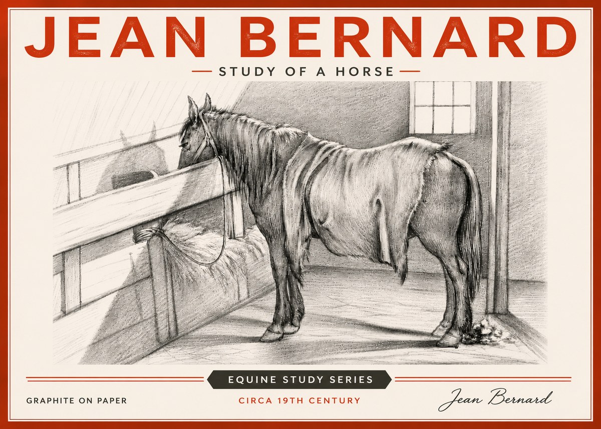 Jean Bernard Study of a Horse XIII No6 - Juliste