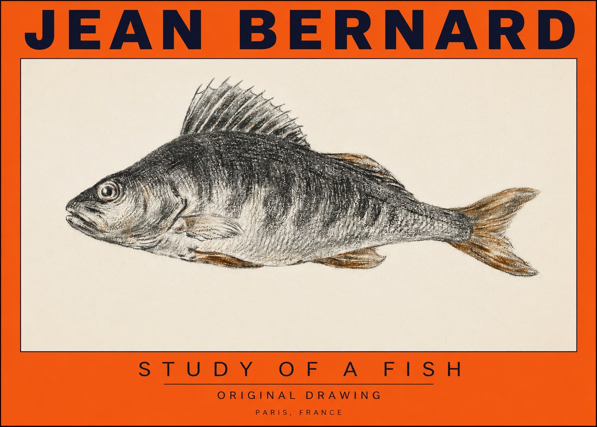 Jean Bernard Study of a Fish IV No2 - Juliste
