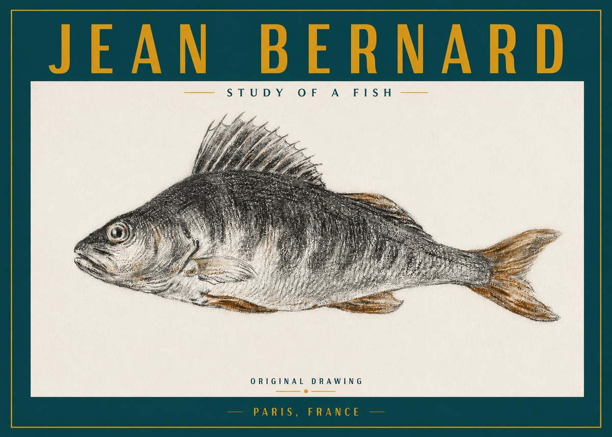 Jean Bernard Study of a Fish IV No3 - Juliste
