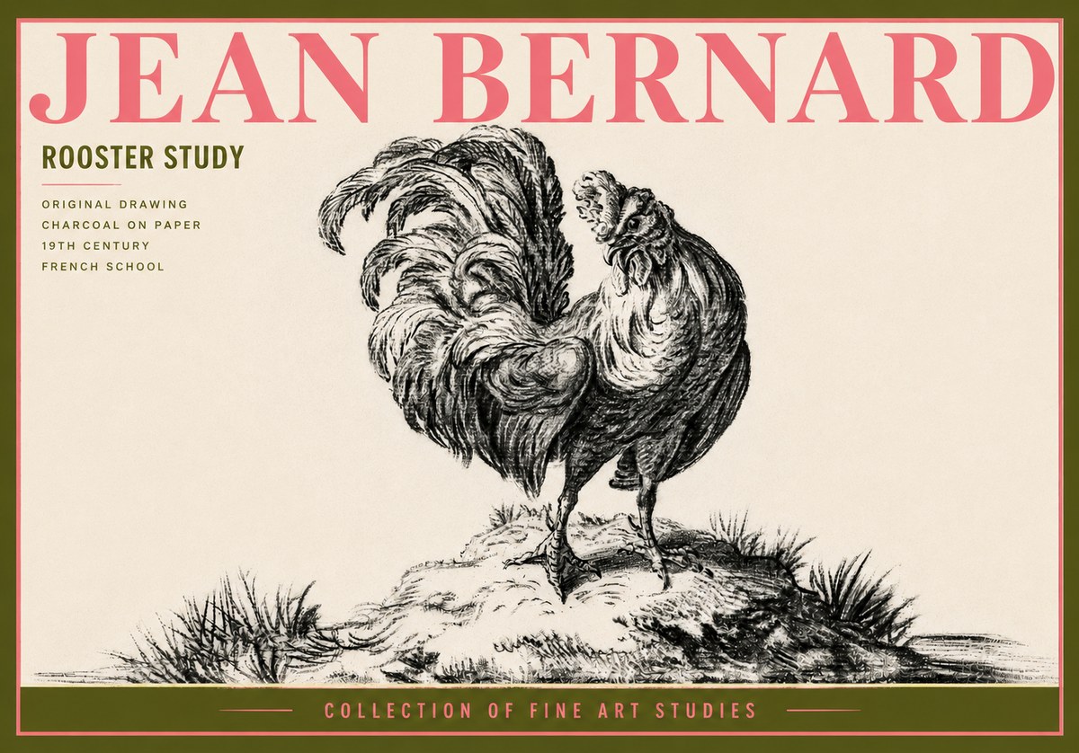 Jean Bernard Study of a Rooster No6 - Juliste