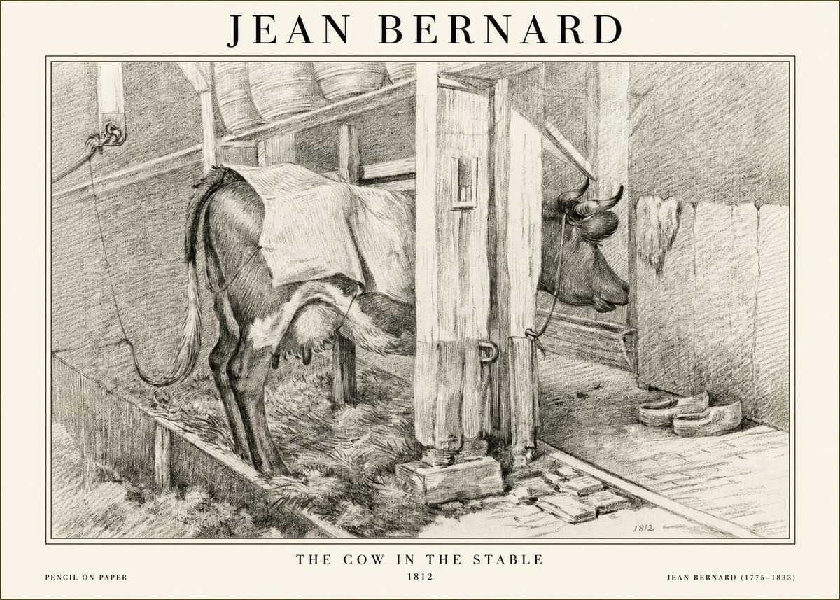 Jean Bernard The Cow in the Stable No1 - Juliste