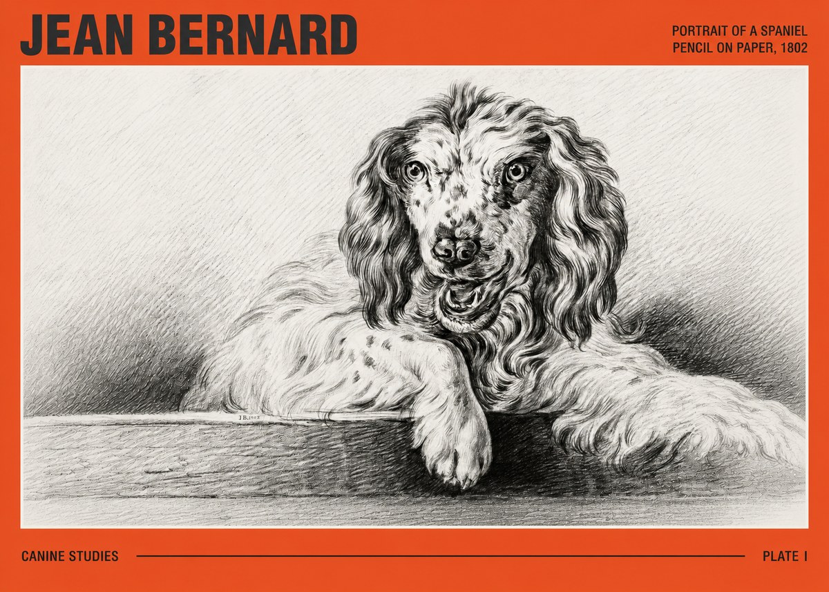 Jean Bernard Portrait of a Spaniel No3 - Juliste