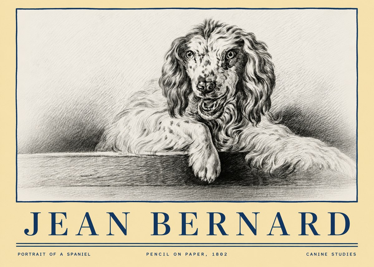 Jean Bernard Portrait of a Spaniel No4 - Juliste