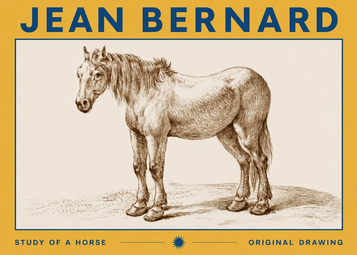 Jean Bernard Study of a Horse XIV No3 - Juliste