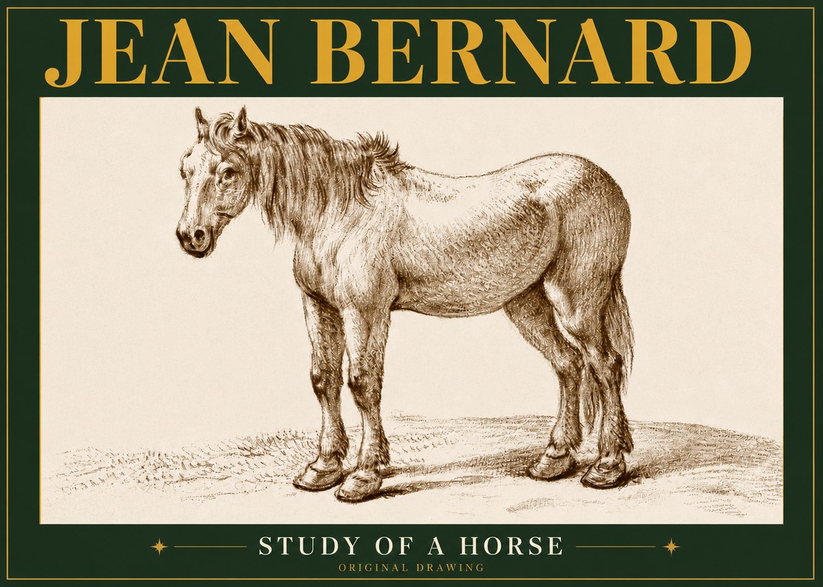 Jean Bernard Study of a Horse XIV No5 - Juliste