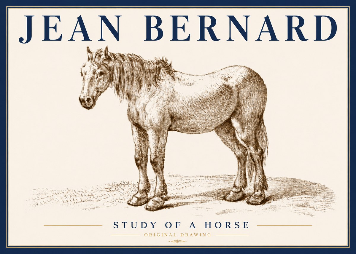 Jean Bernard Study of a Horse XIV No6 - Juliste