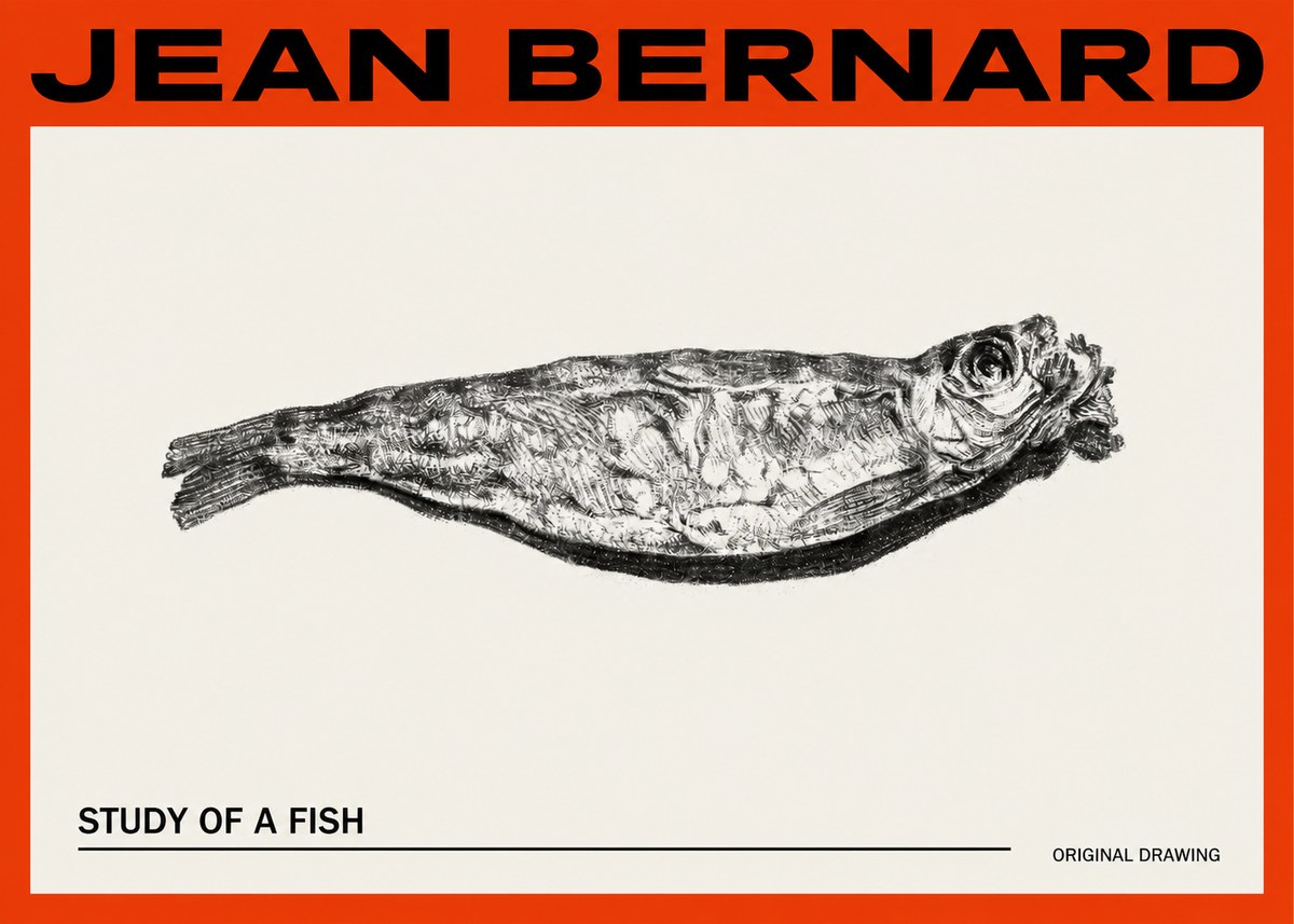 Jean Bernard Study of a Fish V No2 - Juliste