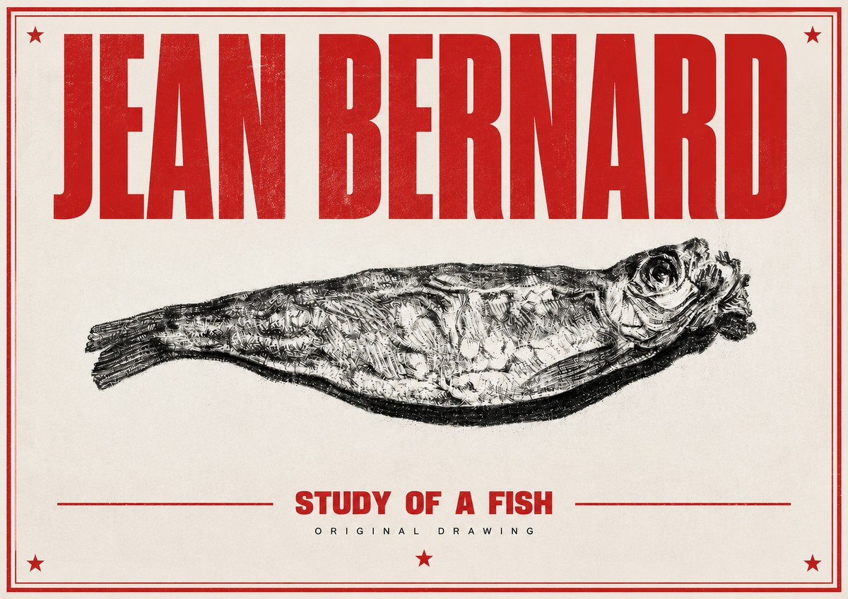 Jean Bernard Study of a Fish V No3 - Juliste