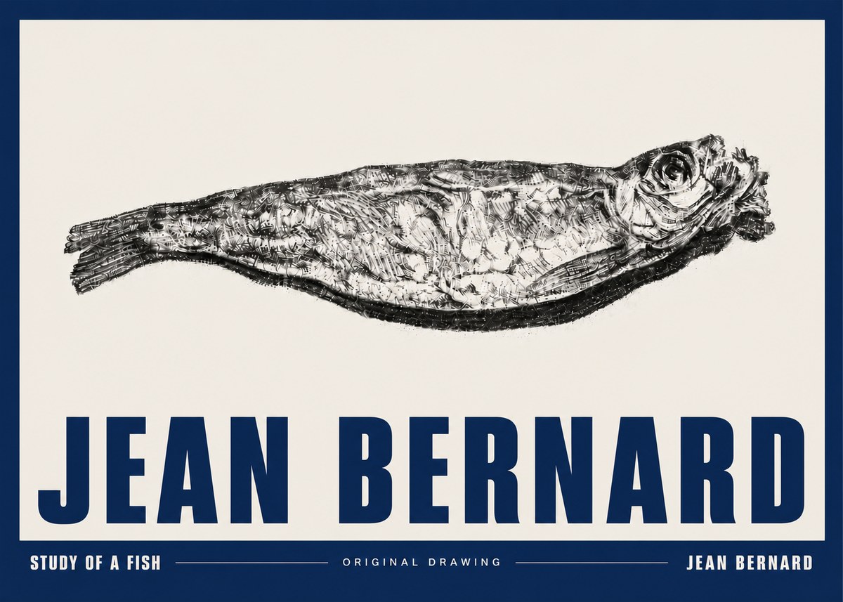 Jean Bernard Study of a Fish V No5 - Juliste